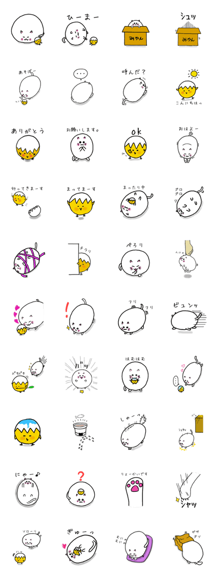 Egg cat and chick