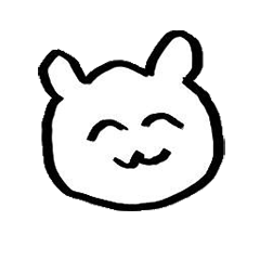 Sticker of white smiling bear