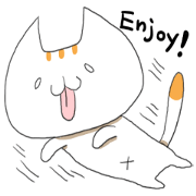Always happy cat! English sticker