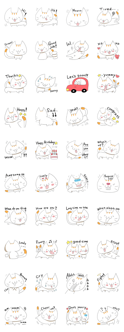 Always happy cat! English sticker