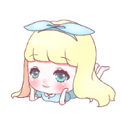 Deformed sticker of the fairy tale Alice