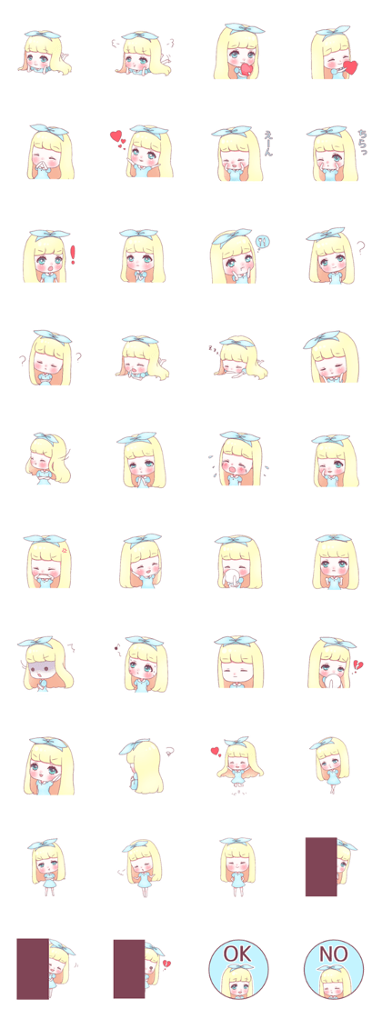 Deformed sticker of the fairy tale Alice