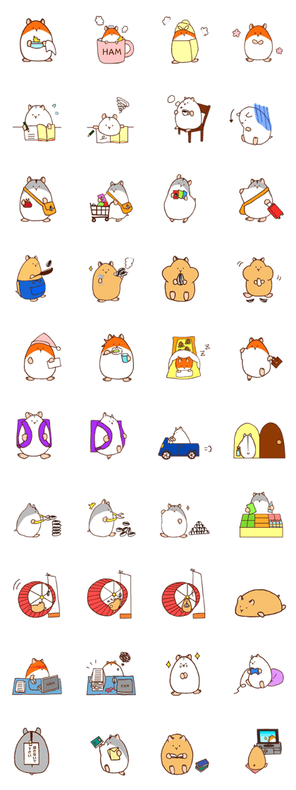 Very cute hamster stickers