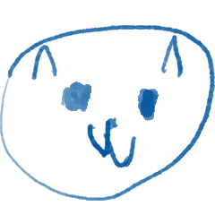 big Sticker 013 blue CAT for english