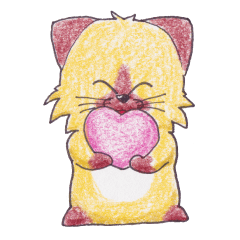 Cat drawn in colored pencil 2
