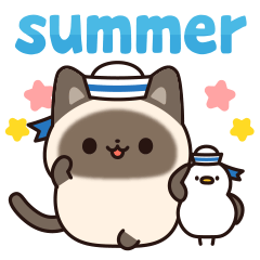 useful Siamese cat Sticker(summer ver.)