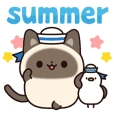 毎日使えるシャム猫スタンプ 夏ver.