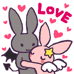 Angel rabbit which is in love