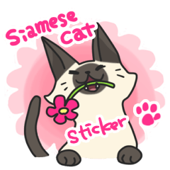 Siamese cat sticker(English ver)