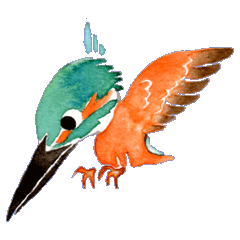 Happiness kingfisher-Crested Kingfisher