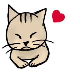 The stickers of comical and cute cats