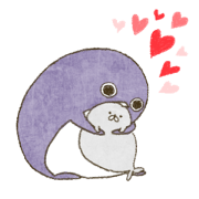 Blue penguins and gray seals