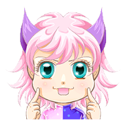 Small purple cat version of sister Awa