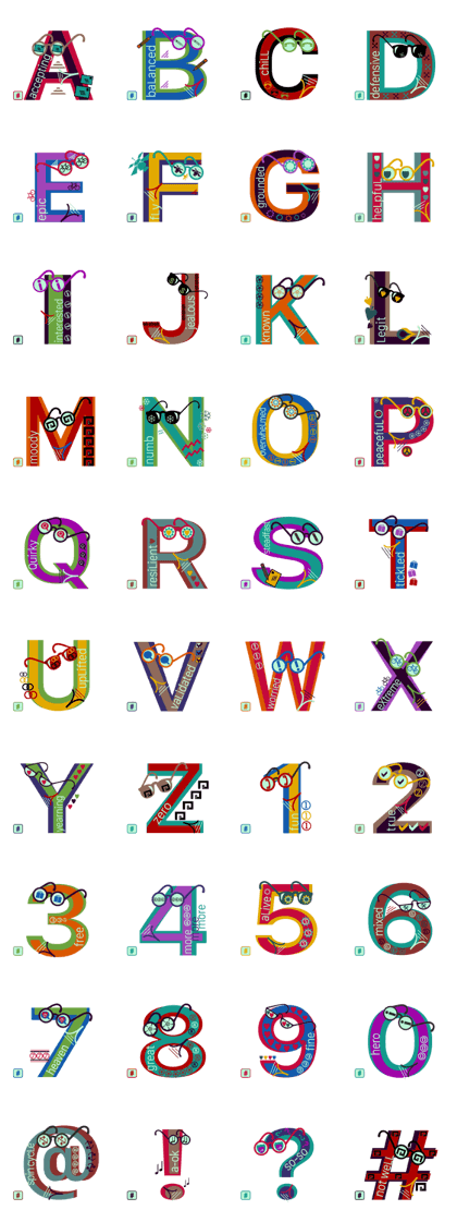 chat font feeLings suitcase aLL CAPS