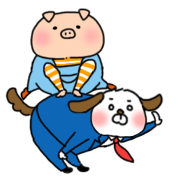 pig&dog Sticker2