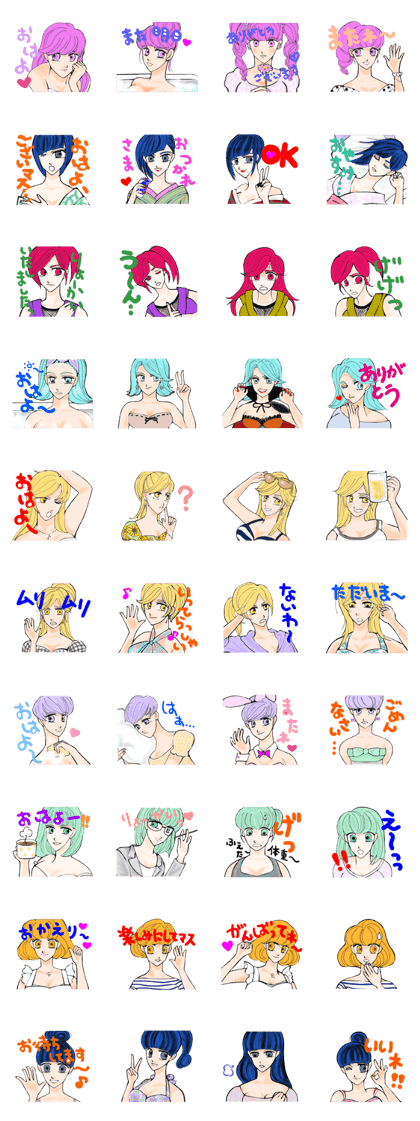 Stickers of foxy ladies