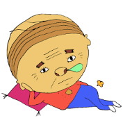 Cute uncle of a round face