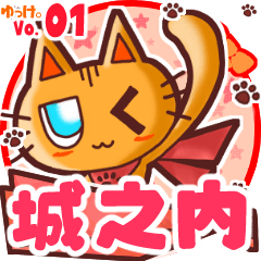 Cute cat's name sticker MY080720N17