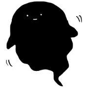 A black shadow and white ghost.
