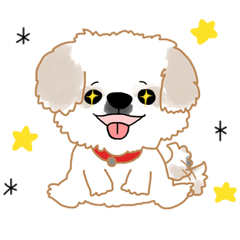 Busakawa dog everyday stamp of "Cotton"