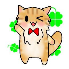 Sticker of fluffy cat