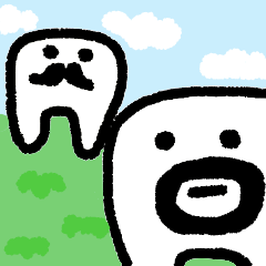 ヒゲ面の歯