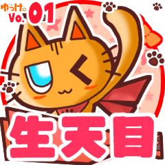 Cute cat's name sticker MY100720N13