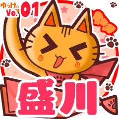 Cute cat's name sticker MY100720N14