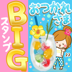 大人かわいい癒しの夏♪ＢＩＧスタンプ