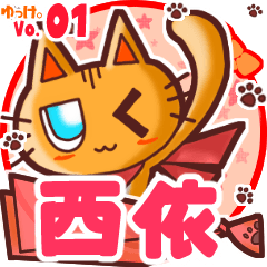 Cute cat's name sticker MY100720N16