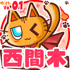 Cute cat's name sticker MY100720N17