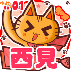 Cute cat's name sticker MY100720N18