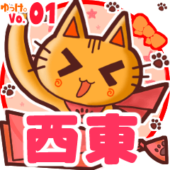 Cute cat's name sticker MY100720N19