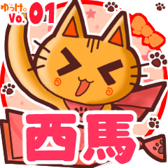 Cute cat's name sticker MY100720N20