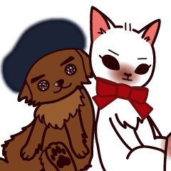 Red kitty & Blue puppy