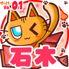 Cute cat's name sticker MY100720N27