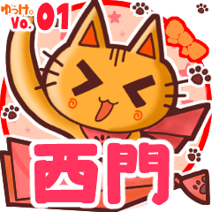Cute cat's name sticker MY100720N21