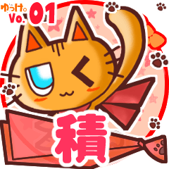 Cute cat's name sticker MY100720N29