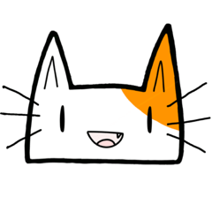 white/orange cat simple emoji faces