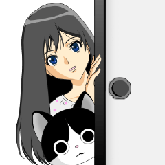 Peeping GIRL and CAT