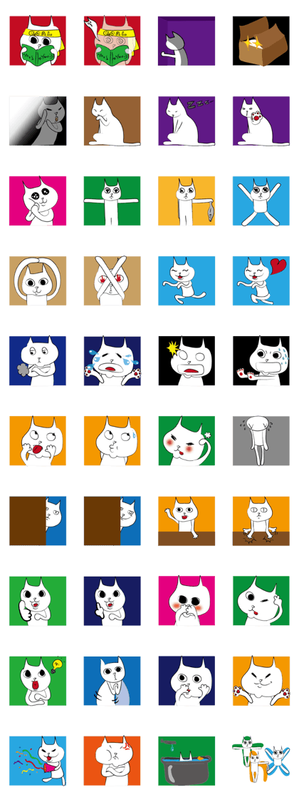 awkward white cat