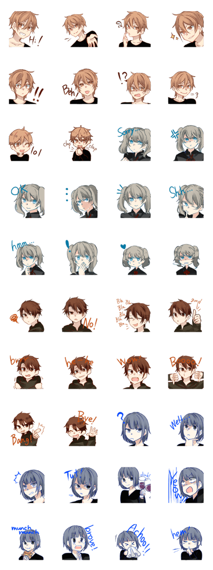 Sticker of various feelings