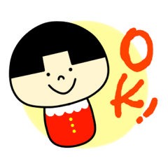 OKAPPA-KOKESHI Sticker