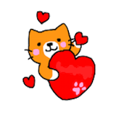 Sticker of healing cat