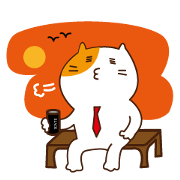 chubby cat "pocha-neco" at work