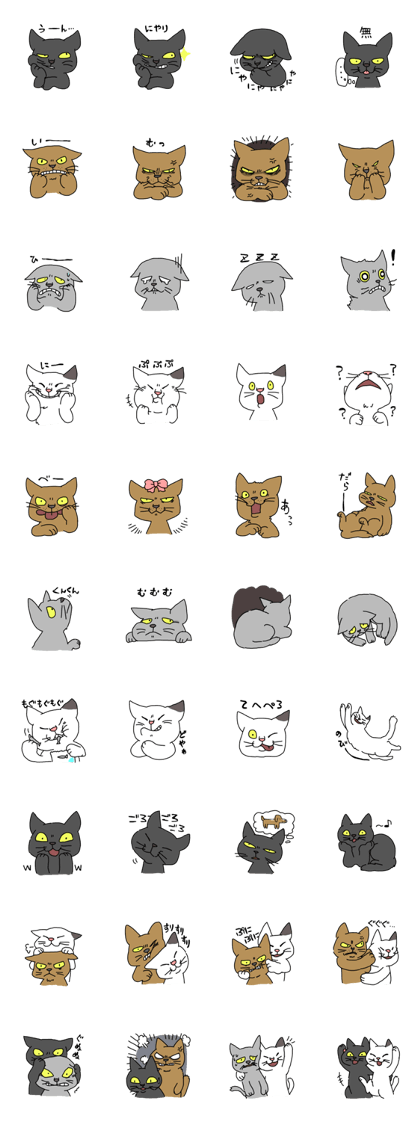 Funny Face Cats Sticker