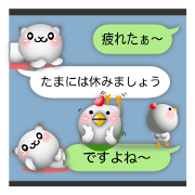 Small Cute cat and chicken 3D