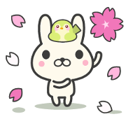 Flowers bloom spring rabbit stickers
