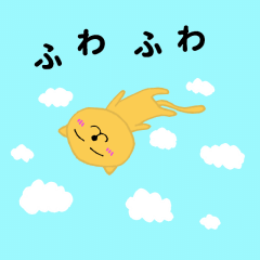 A cat flies in the sky