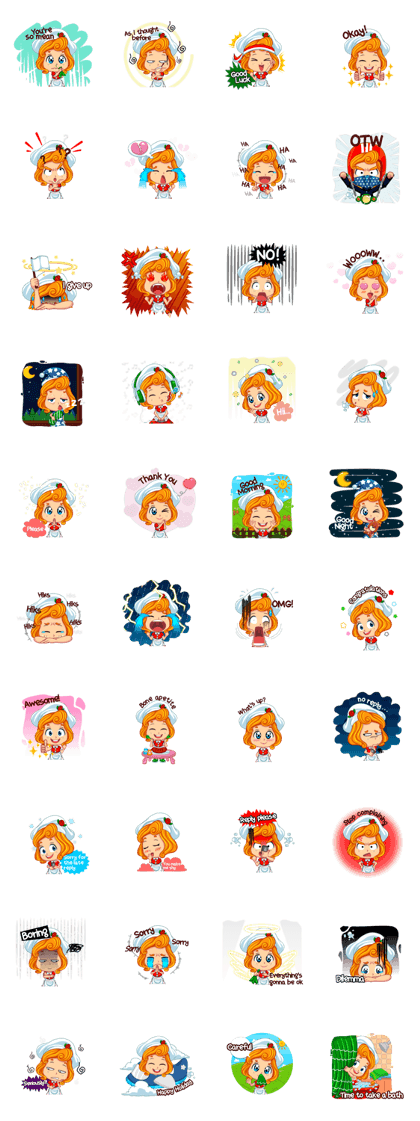 Cheerful Girl! Cute Emot